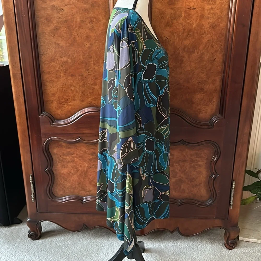 Arna York Collection Abstract Floral Print Tunic - Picture 6 of 12